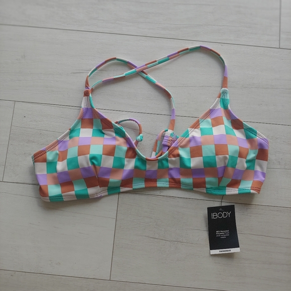 Cotton On BODY NEW Multi Check Bikini Top - Picture 2 of 10